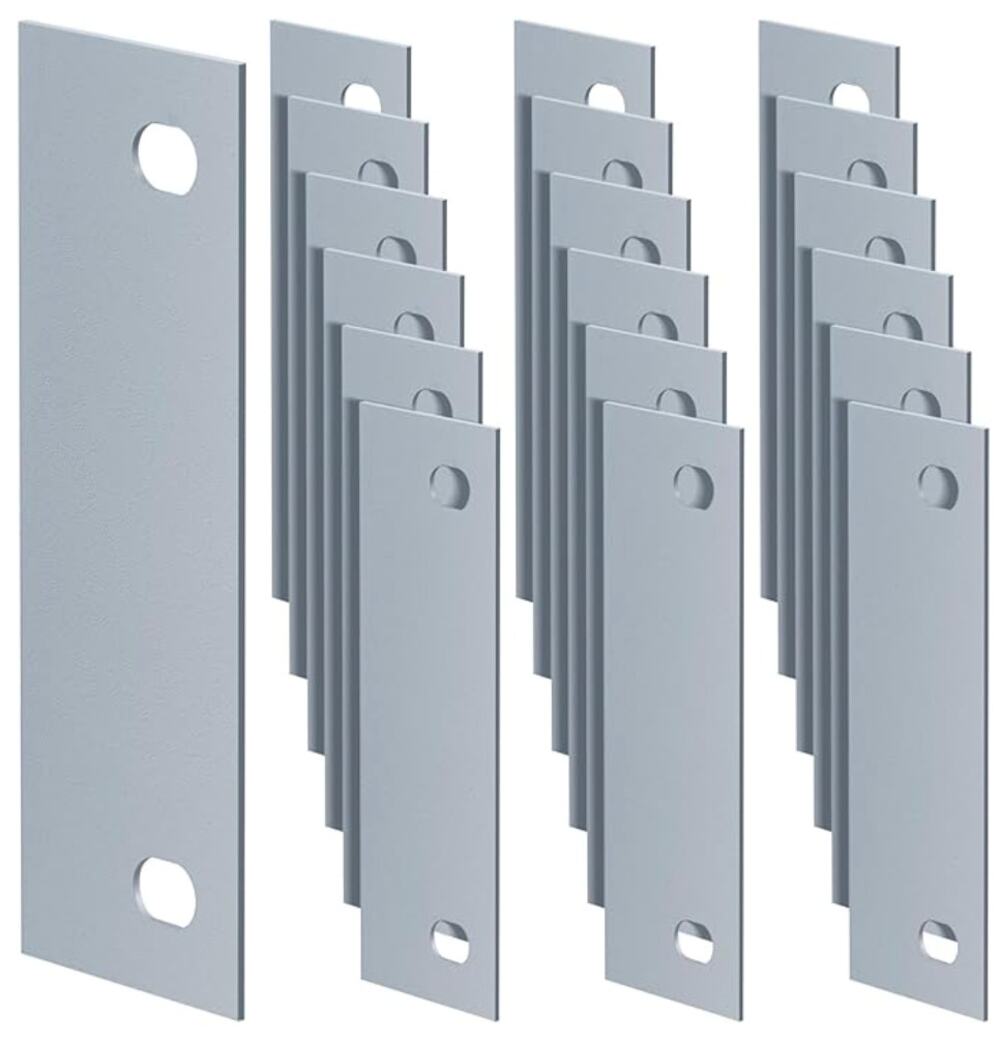 12 Pcs Door Strike, Door Hole Filler Plate, Door Hole Cover, Hinge Filler-Silver